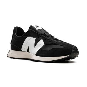 New Balance Big Kids 327 Black/White Lace Sneakers, 6